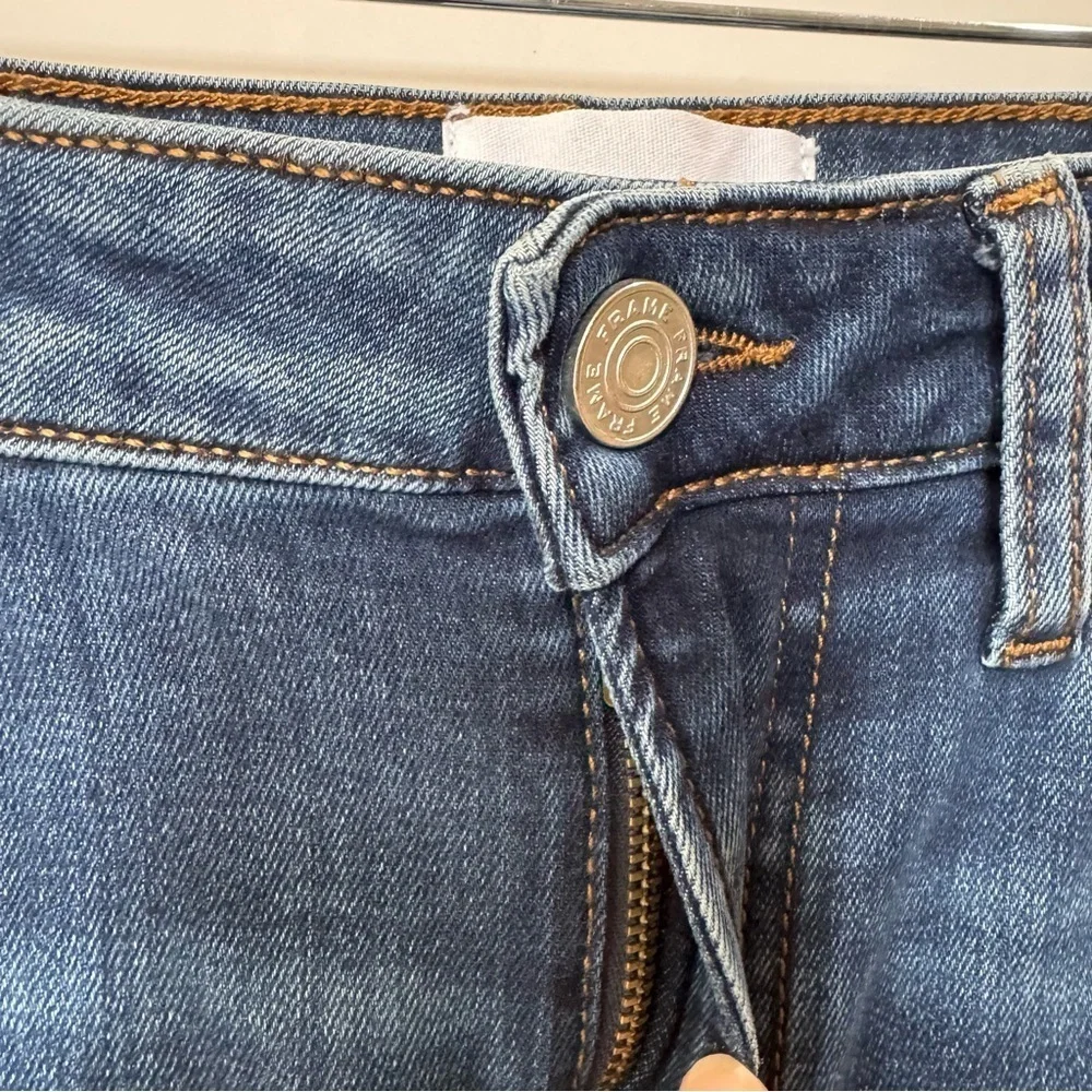 NWT FRAME Le Crop Mini Boot Jeans Dark Wash Blue Lupine